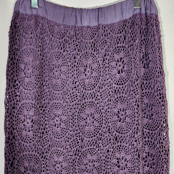 VTG JENNIFER KELLY Purple Crochet Pencil Skirt - Picture 2 of 11